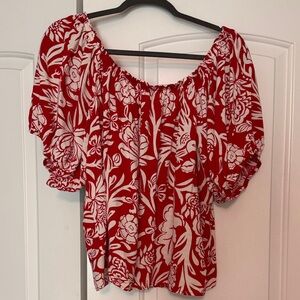 Hawaiian Red Women's Off Shoulder Top